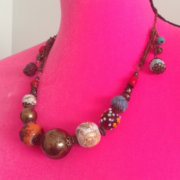 Beaded (bohemian) necklace - Picture 3 of 5